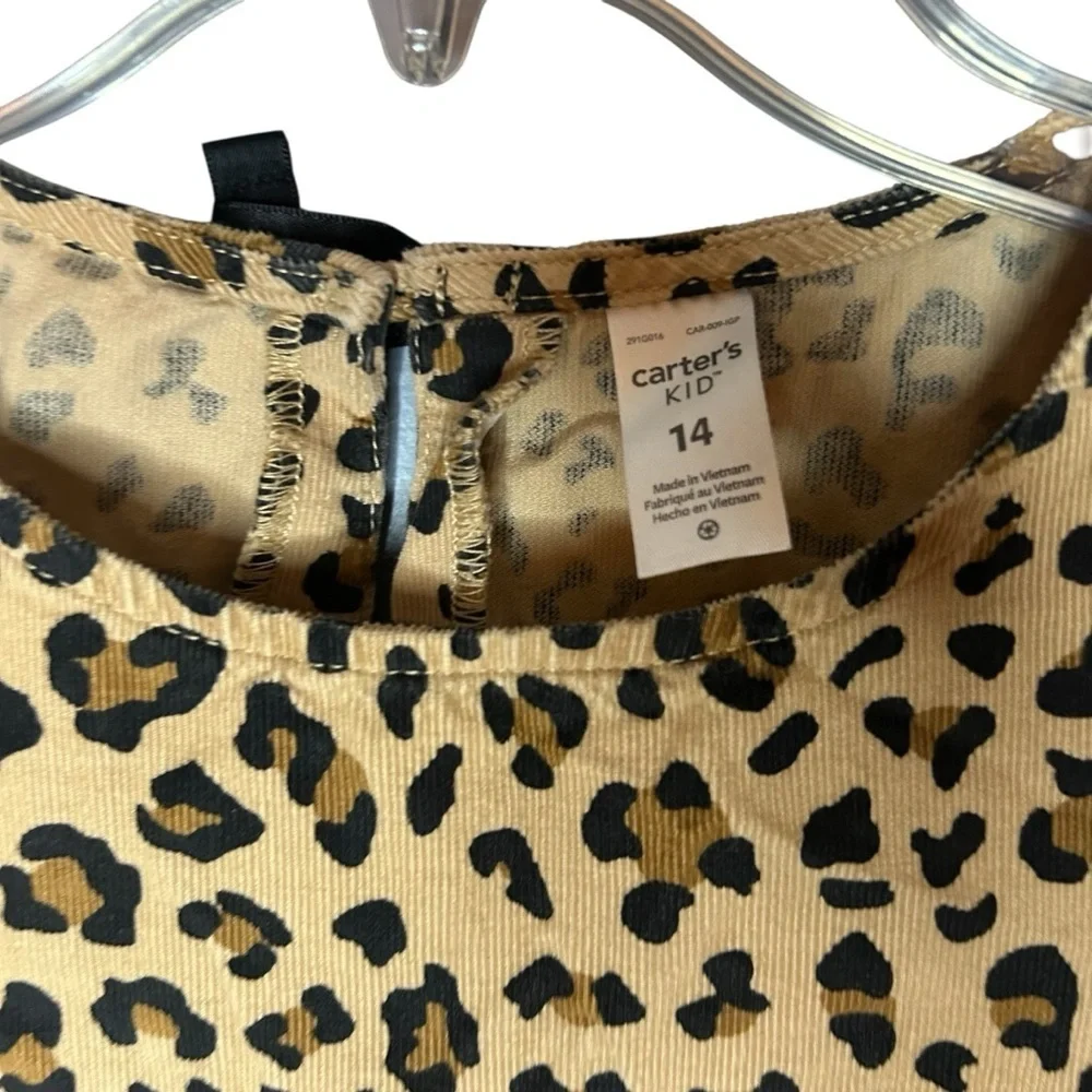 Carter’s Leopard Print Dress Girls Size 14 Tan Black